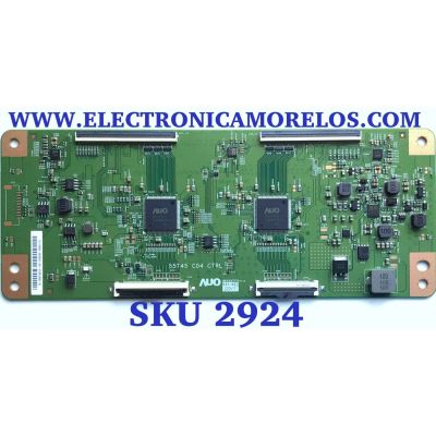 T-CON PARA TV HISENSE ULED / NUMERO DE PARTE 5555T45C10 / 55.55T45.C10 / 55T45-C04 / 55T45 C04 CTRL / PANEL JHD550X3U52-T1L7\S0\FJ\GM\ROH / DISPLAY T550QVN10.2 / MODELOS 55U7G / 55U7H